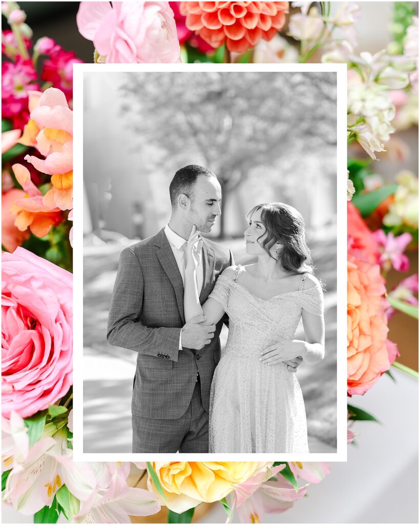 colorful flowers - Elegant Arab Engagement party at hotel kansas city - kauffman center - loews hotel portraits - kc wedding photographer - mariam saifan