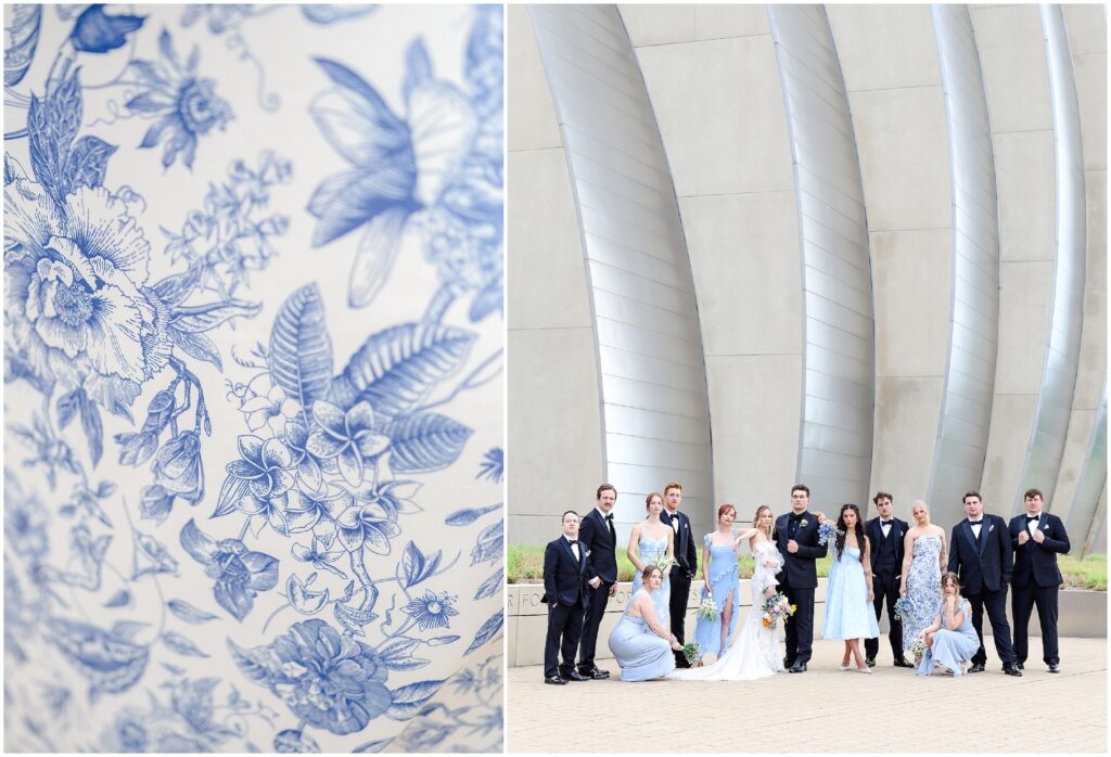 kauffman center wedding bridal party photos