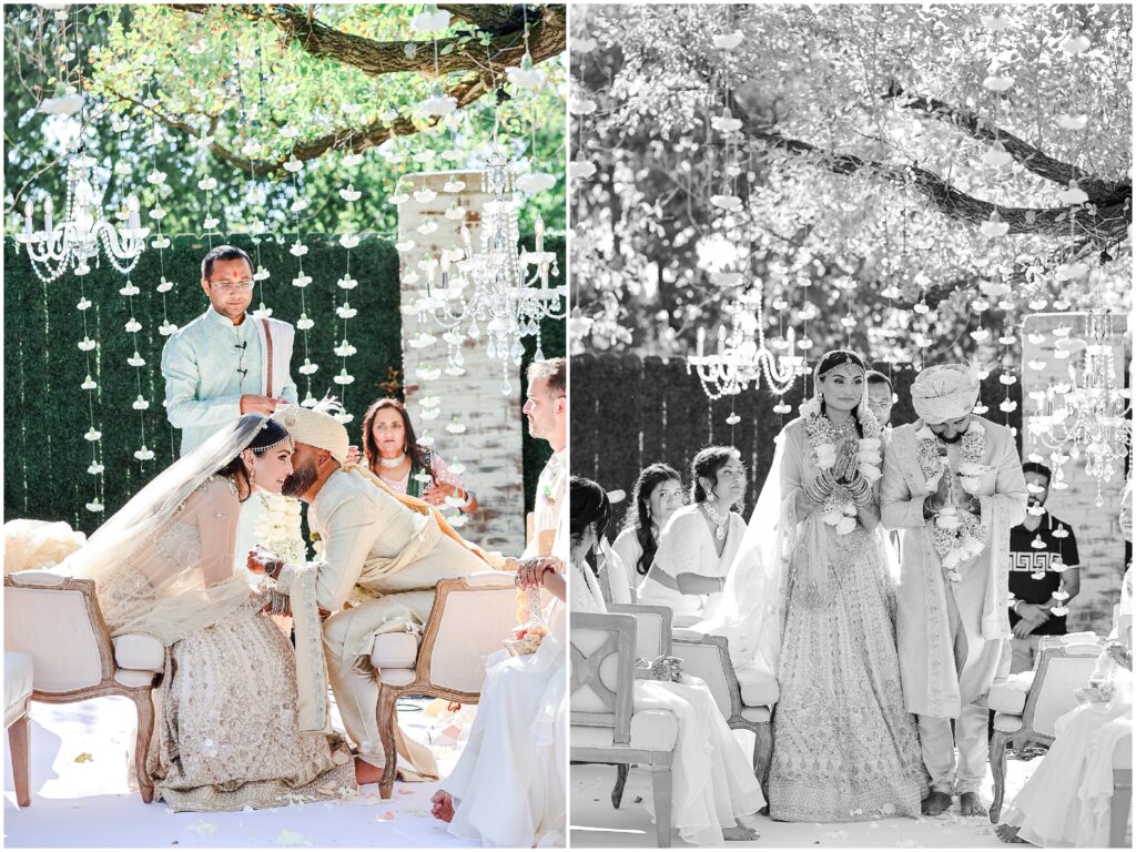 Vibrant and colorful Indian wedding photography capturing the beauty of a traditional Hindu wedding ceremony in Arkansas.