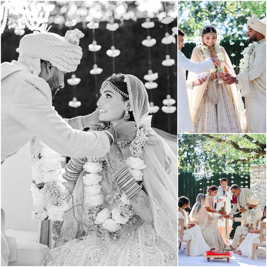 Vibrant and colorful Indian wedding photography capturing the beauty of a traditional Hindu wedding ceremony in Arkansas.