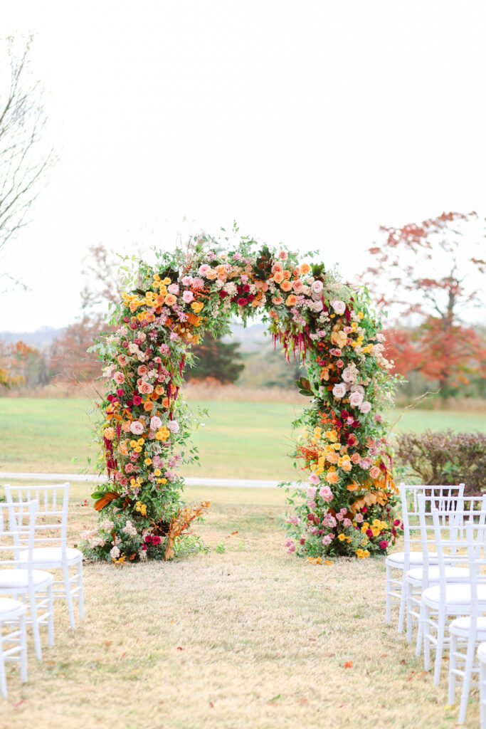 lush archway of flowers 